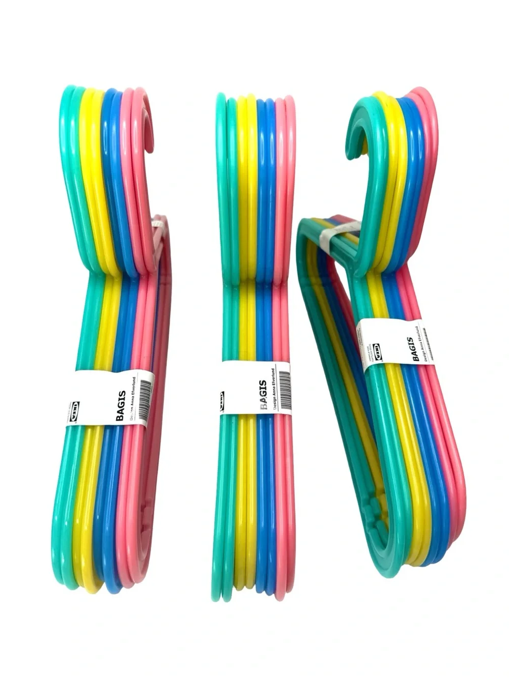 NWT IKEA Bagis Lot of 24 Kids Sturdy Plastic Hangers Discontinued Colors